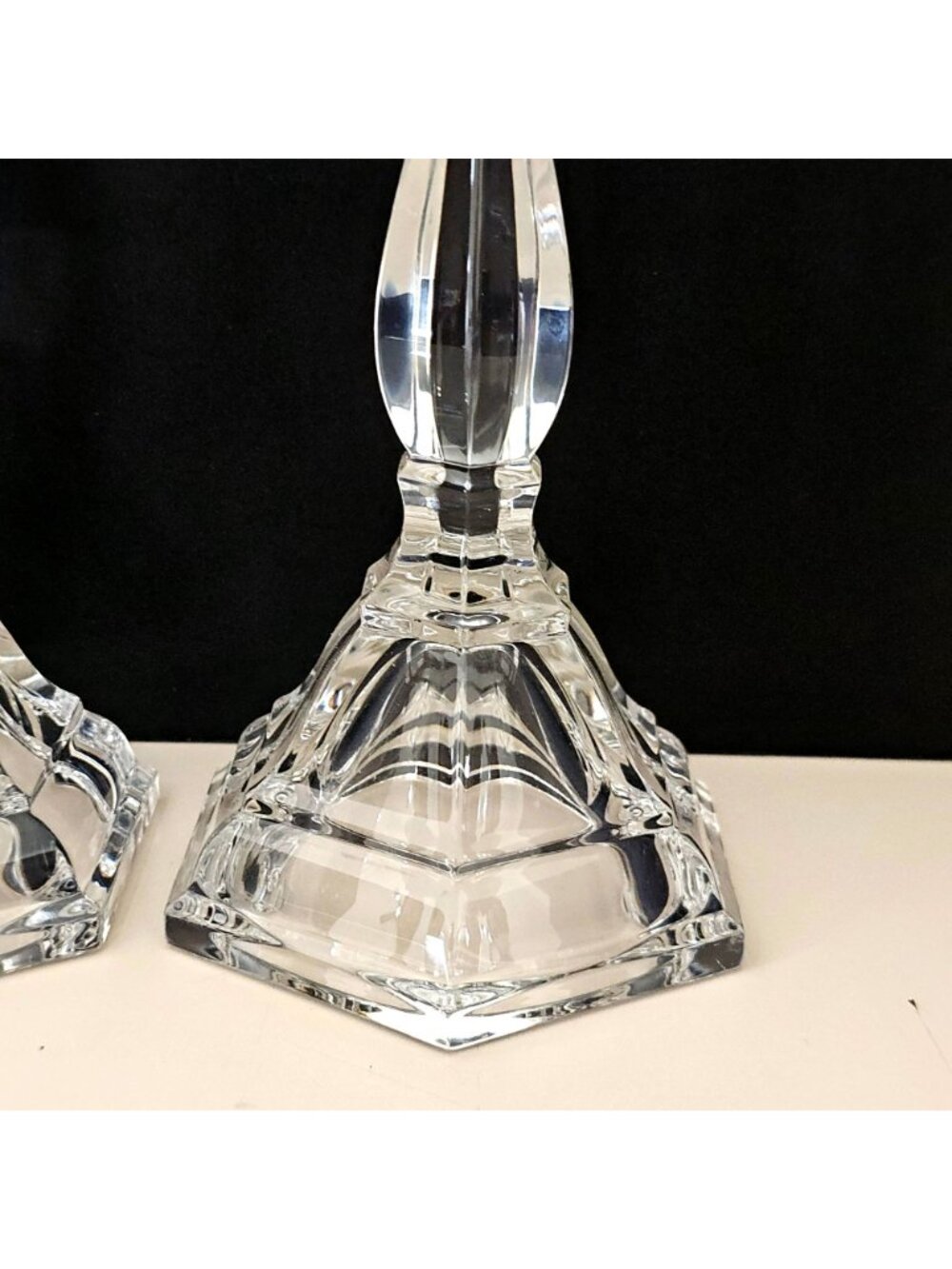 Tiffany & Co. Hampton Candlesticks 9" crystal clear sculpted taper candle holder - Picture 7 of 8